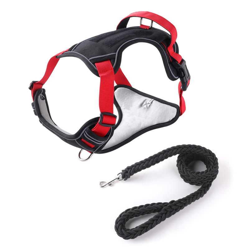 Поводок для собак Взрывозащищенный ремень для груди для больших собак Светоотражающий поводок для собак Жилетный поводок для домашних животных