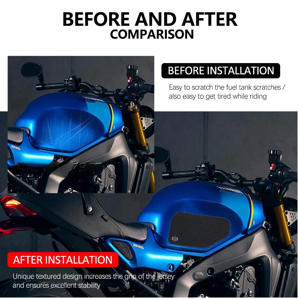 Новые текстурные накладки на бак XSR900 Защитные наклейки Наклейка на колено Боковая накладка для тяги на топливный бак Мотоцикл Для Yamaha XSR 900 xsr900 2022 2023