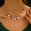 Christmas Tree Snowman Santa Bell Pendant Necklace