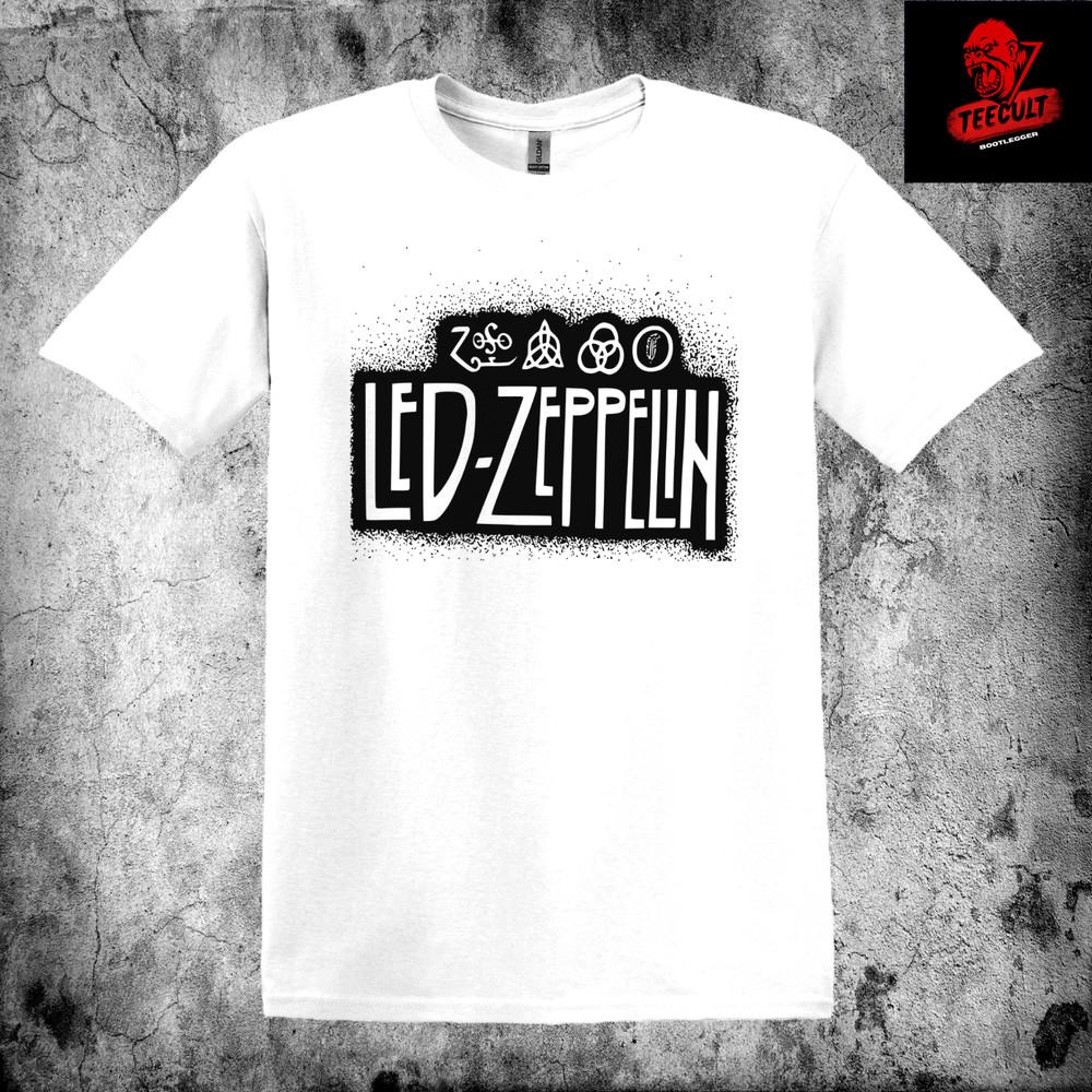 Led Zeppelin Классическая Рок-группа Музыкальная Футболка Унисекс Плотный Хлопок Футболка S–3XL Унисекс Футболка