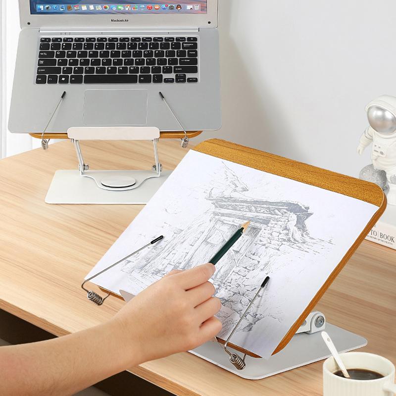 Вращающаяся подставка для чтения с текстурой дерева Подставка для чтения Детская книжная полка Обучающая многофункциональная подъемная подставка для ноутбука