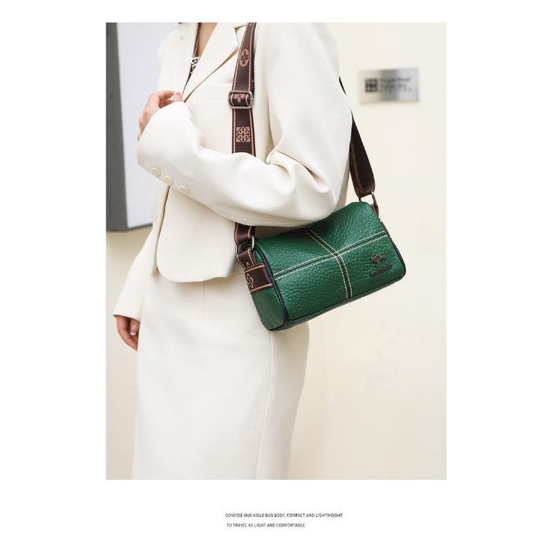 Женская сумка, широкий плечевой ремень, сумка через плечо, маленькая квадратная сумка, сумка на одно плечо, мягкая кожаная сумка-подушка