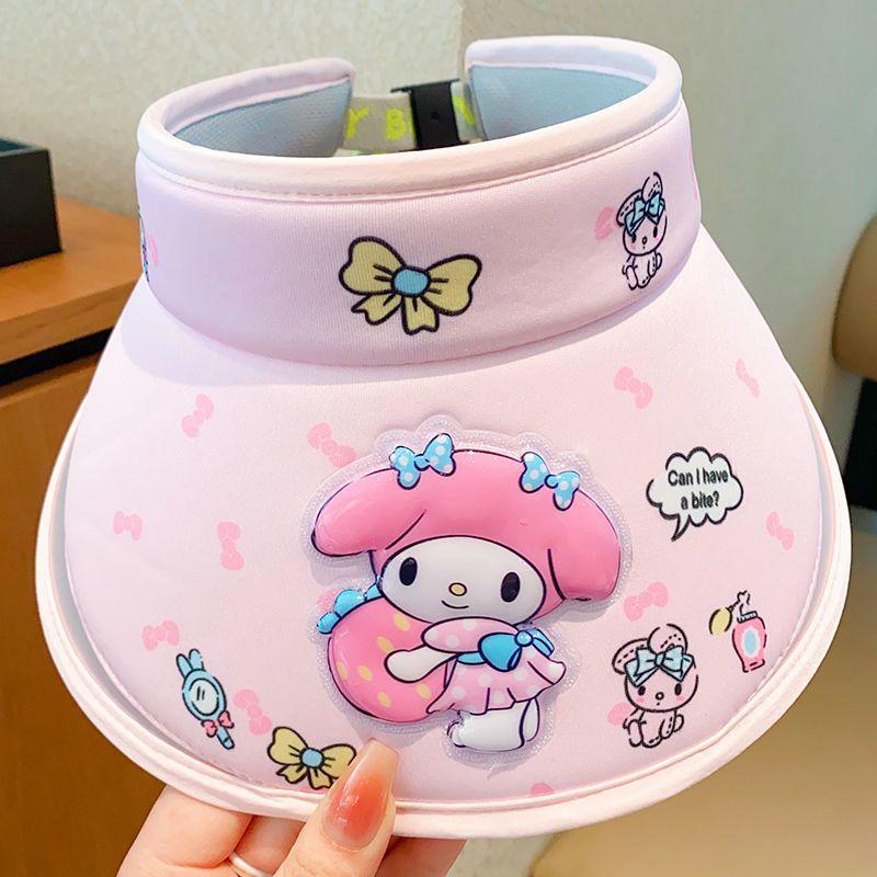 Козырек My Melody Защита от УФ Милый Мультяшный Персонаж Сквозной Дышащий Шляпа для Мальчиков Девочек Пляж Лето Sanrio Подарок