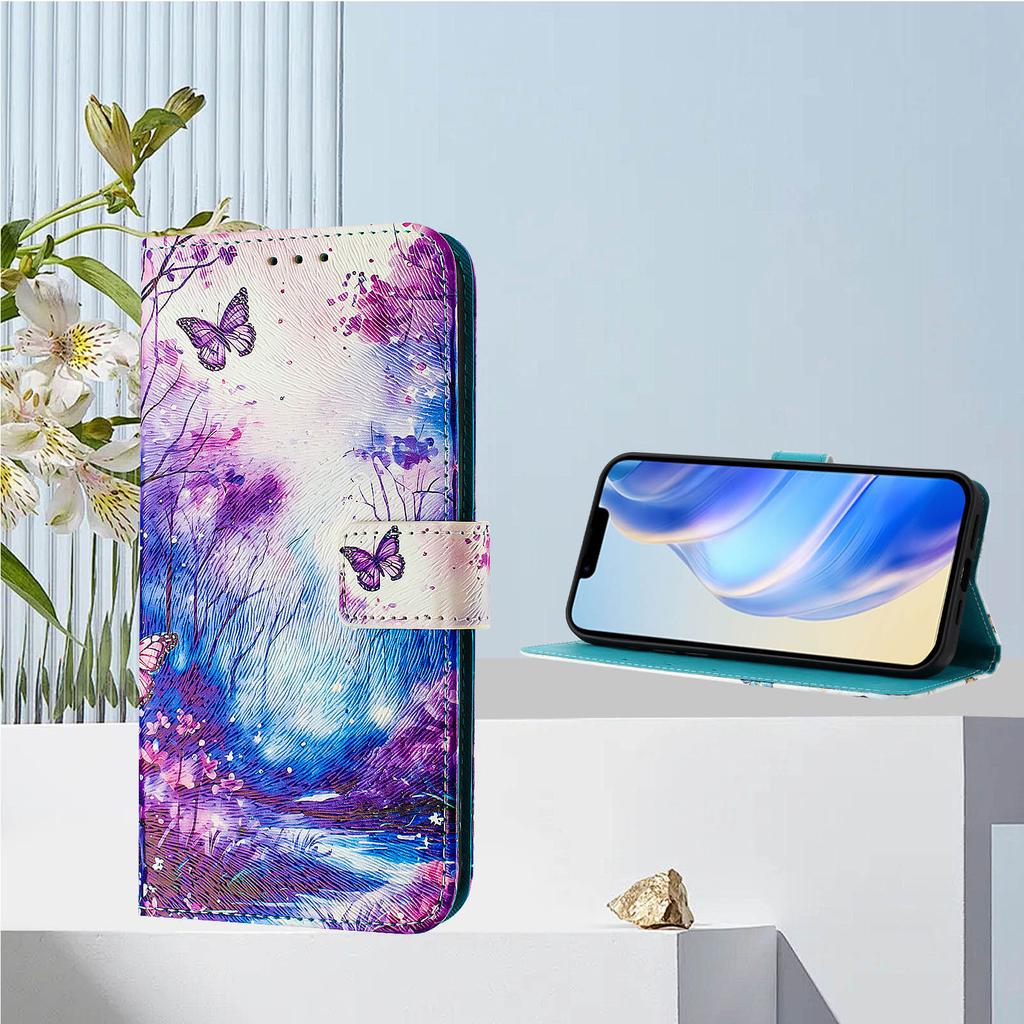 Dream Butterfly Forest Luxury Painted Leather Case Wallet Book Style Cover for Oppo A72/A52/A92 4G,A36 4G,Reno 8/9,Realme 8/9/10/11/12...