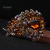 Elegant Colorful Rhinestone Glass Brooch Vibrant Color Irregular Shape Pin Shawl Scarf Suit Collar Badge Outfit Accessories