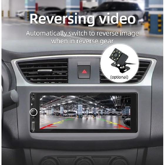 1din 6.86" HD Car Radio Multimedia Carplay Touch Screen Mirror Link Stereo Bluetooth USB FM Camera MP5 Player