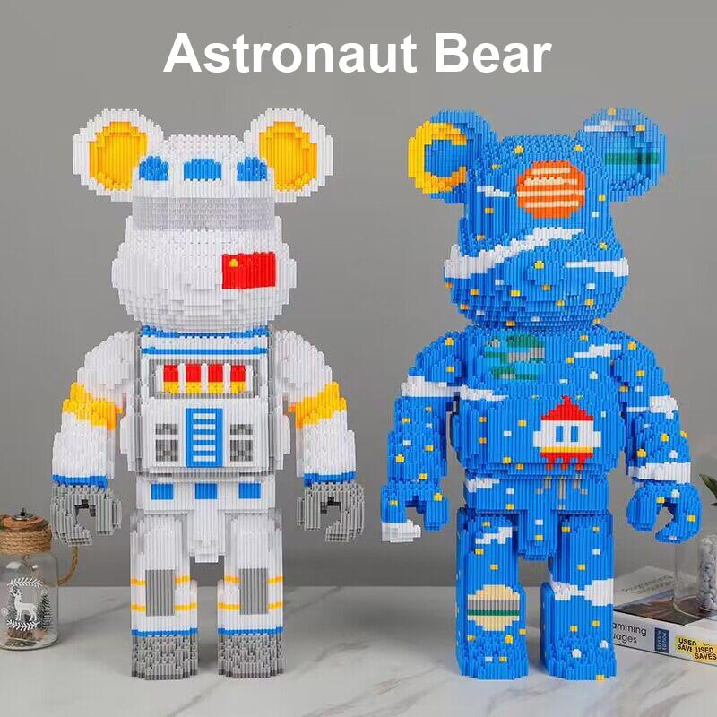 DIY Детские игрушки Мультфильм Мини Любовь Жестокий Медведь Модель Bearbrick со Световым Строительным Блоком Микро-Кирпичи Рождественский Подарок На День Рождения
