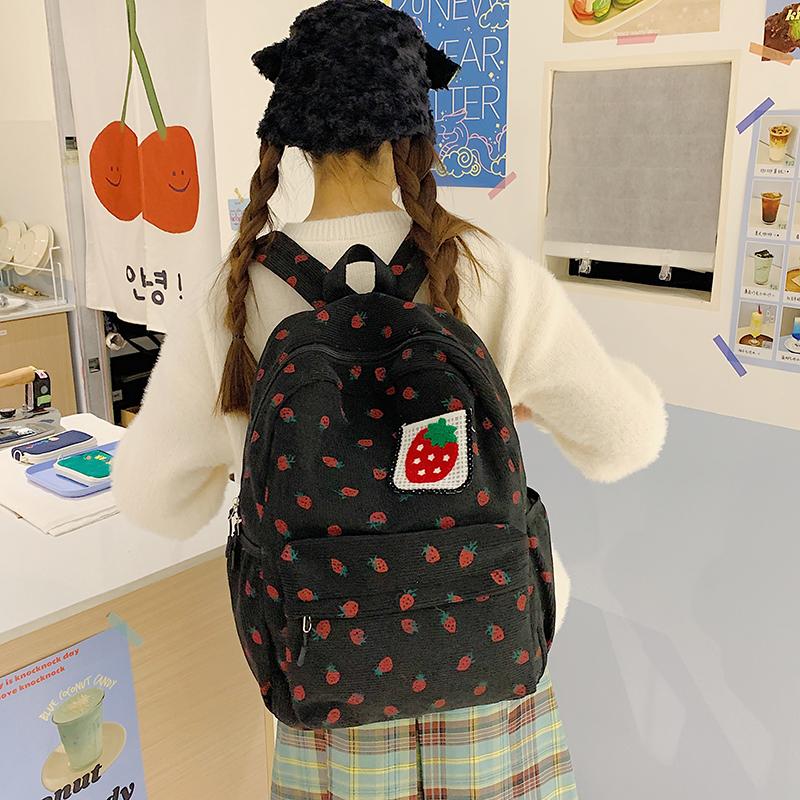 Большая вместимость школьного рюкзака с фруктовым узором