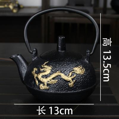 Чайник из чугуна в стиле дзен, офисный настольный для питья чая, дракон и феникс, горшок с поднимающейся ручкой, железная печь на древесном угле, металлическое ремесленное украшение
