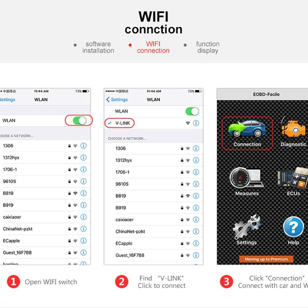 Android IPhone PIC18F25K80 Chip Diagnostic Tools Car WiFi Scanner OBD2 Scanner Fault Code Reader