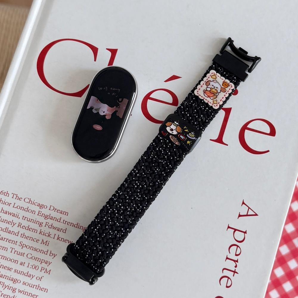 Нейлоновый тканый ремешок с магнитной застежкой и принтом с собаками для Xiaomi Band 8/9/10