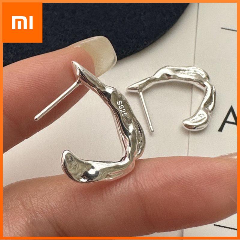 Xiaomi 925 Sterling Silver Vintage Earrings For Women Trendy Simple Bump Simple Earring Jewelry Prevent Allergy Party Accessories Gift