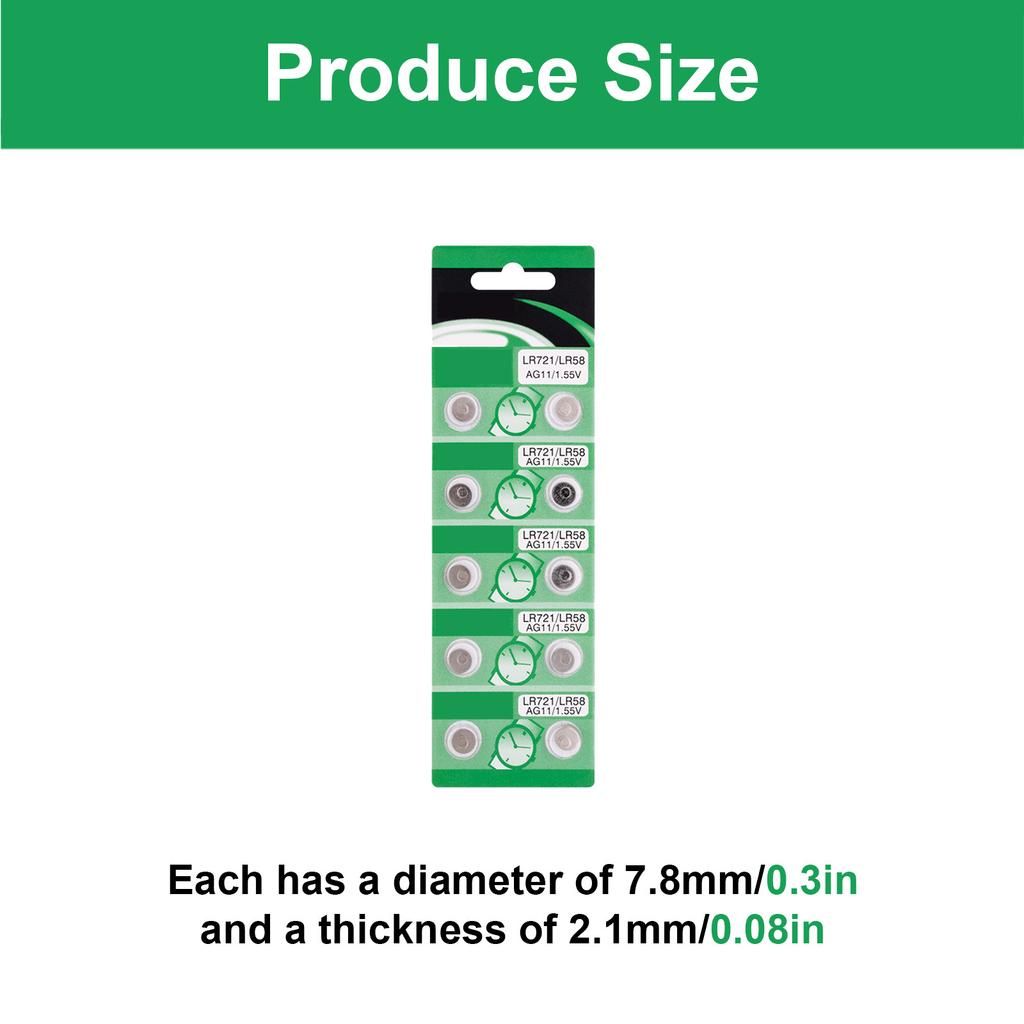 10/20 шт. батарейки AG11 LR721 таблеточного типа, долговечный источник питания для маломощных устройств, таких как игрушки и пульты дистанционного управления