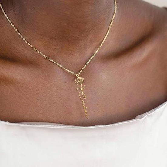 Ожерелье с цветком месяца рождения для женщин, ожерелье с подвеской в виде цветка, ожерелье с цветком месяца рождения, подарок на День матери, день рождения для мамы, сестры, лучшей подруги, ее