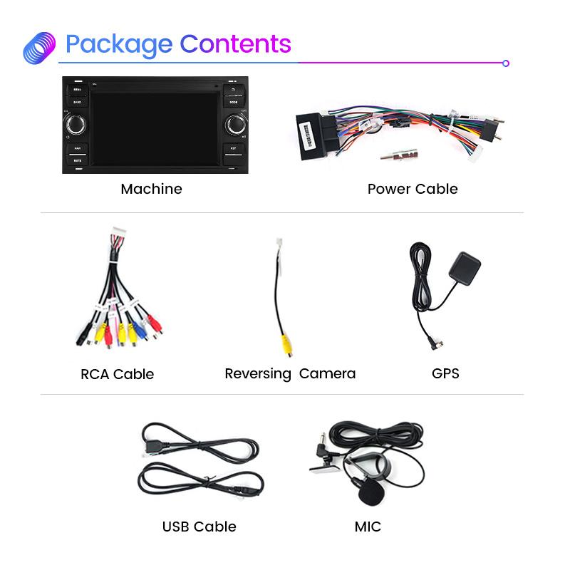 7'' 2Din Android Car Radio Carplay For Ford Focus 2007 Mondeo S-max C-max Kuga Galaxy Fiesta Transit Fusion Connect Video Player