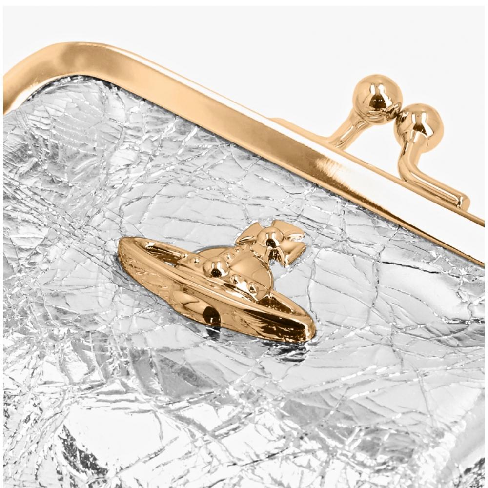 Vivienne Westwood Metallic Crinkle Frame Pulse Mini Coin Card Wallet 56010005w L00a7 Q401