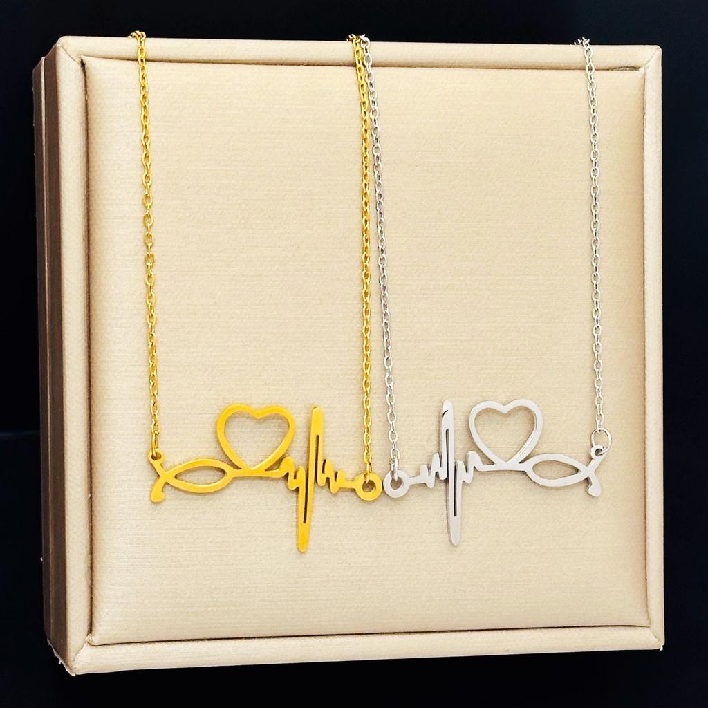 Stainless Steel Stethoscope Necklace for Women - Doctor/Nurse Electrocardiogram Clavicle Jewelry