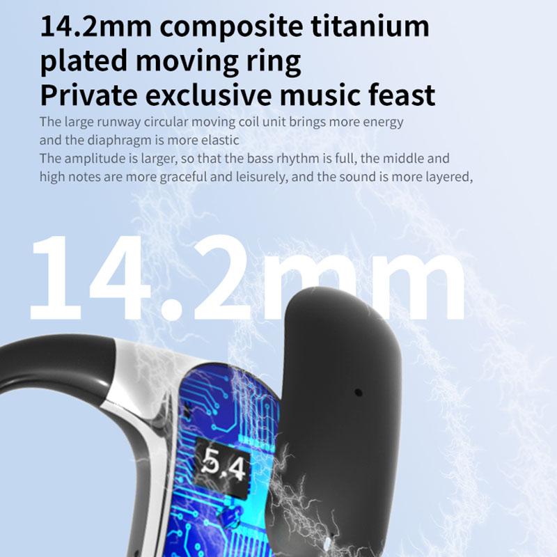 Беспроводные наушники с заушным креплением, безболезненная спортивная гарнитура Hi-Fi с шумоподавлением, стерео звук, музыка с HD микрофоном, низкая задержка, водонепроницаемые