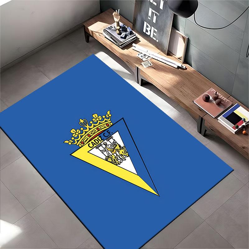 Yellow and Blue Cádiz C.F. Logo Carpet suitable as a non-slip mat for the living room or bedroom sofa