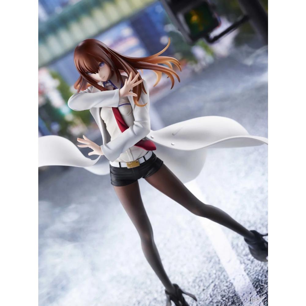 22.5см Аниме Steins;Фигурка Gate Makise Kurisu Dream Tech 1/7 Стиль Белого Халата Стоящая модель игрушечная кукла Фигурка Действия ПВХ
