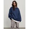 Women's Autumn and Winter Round Neck Loose Solid Colour Pullover Sweatshirt