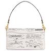 Coach X Peanuts Snoopy Сотрудничество Полосатый 26 Логотип Узор Печатная Кожаная Сумка Женские сумки Меловой-Белый CCB04-B4CAH