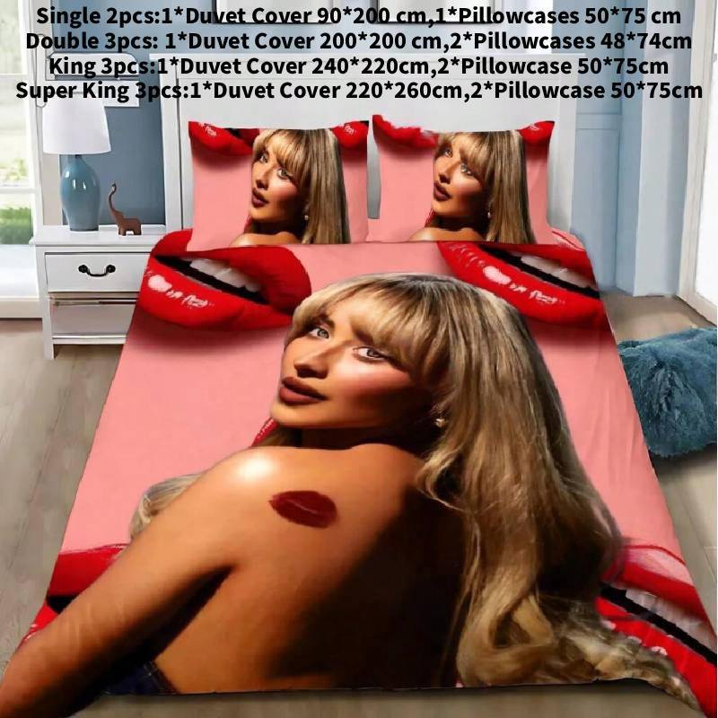 Сабрина Карпентер Пододеяльник Наволочка Постельное белье Набор Мальчик Девочка Украшение Спальня