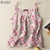 Women Sleeveless Loose Floral Prints Tank Tops
