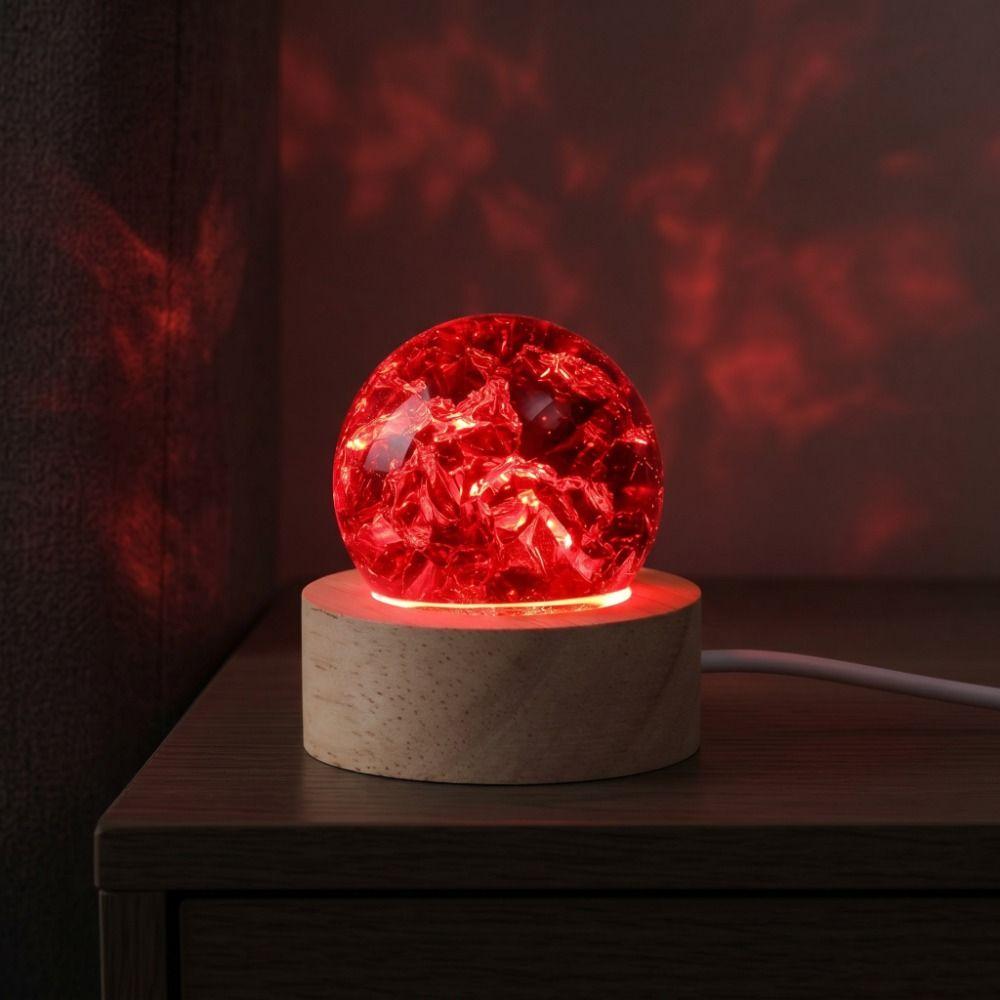 Detachable Luminous Crystal Ornaments Shiny Glaze Beads Glass Sphere Figurine Xmas Gift