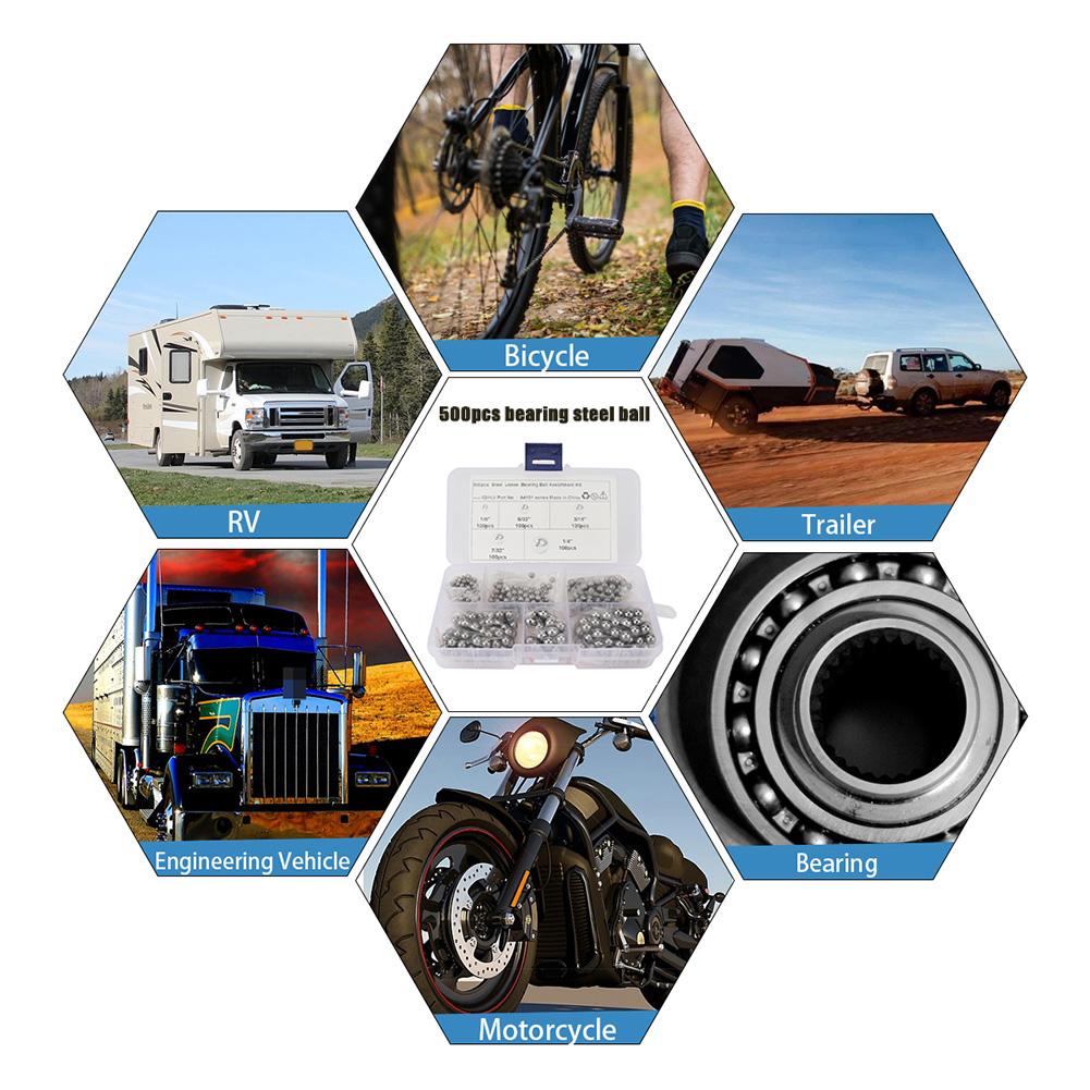 500x шариков подшипников из прецизионной стали G25 разных размеров 1/8 5/32 3/16 7/32 1/4 класс 25