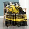Borussia Dortmund Personalized Text Blanket Cozy Customizable Blanket Comfortable Suitable for Couch Home Decor Bedding Office Four Seasons Universal