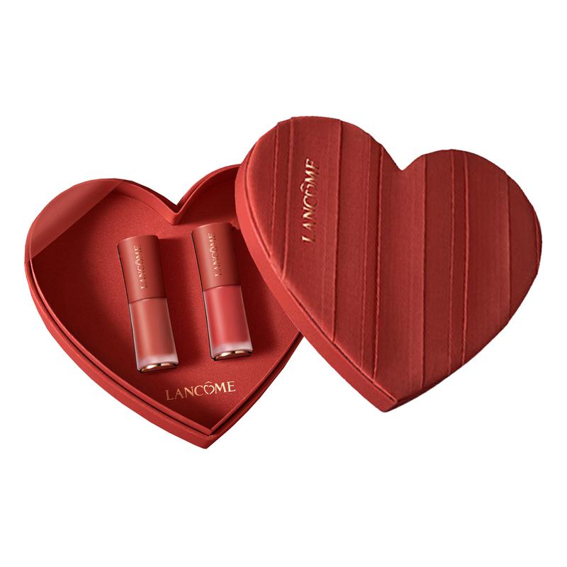 LANCÔME Блеск для губ/блеск для губ/глазурь для губ Nude Leather Подарочная коробка Мягкий туман Легкая нюдовая глазурь для губ #275 Нюдовый персик + Нюдовая глазурь для губ #279 Розово-нюдовая пудра