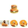 Cartoon Hamburger Plush Pillow With Short Pile Fabric For Children Lounge And Decor