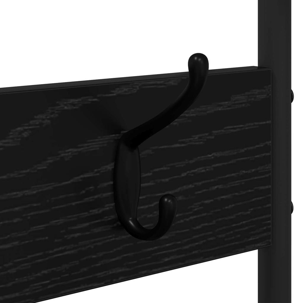 Coat Rack with Shoe Bench Black Oak Look