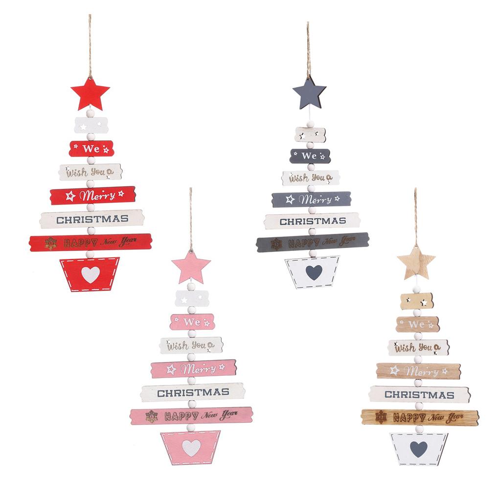 Christmas Letters Decorative Ornaments Christmas Tree Pendants Wooden