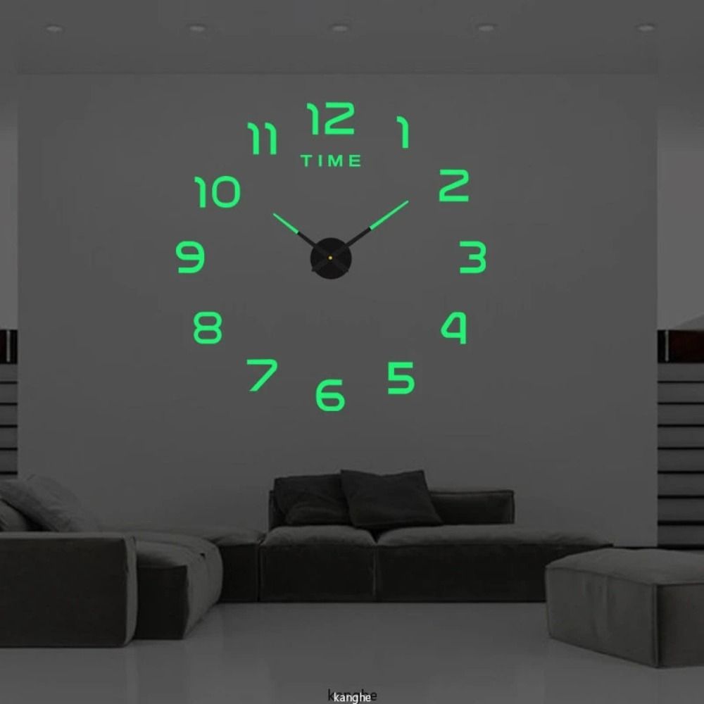 3D Living Room Home Decor Easy Use DIY Frameless Design Mirror Stickers Wall Sticker Clock Decal
