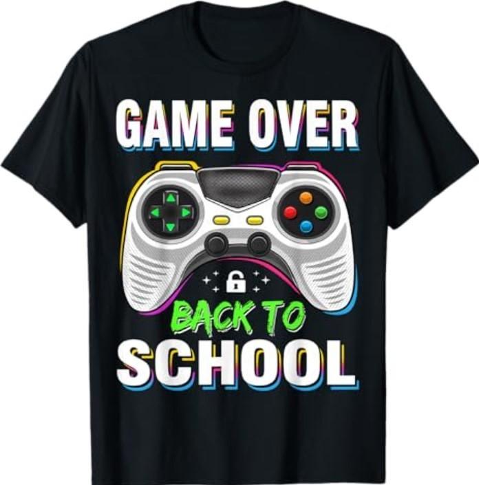 Game Over Back to School Shirt Funny Kids Day School T-Shirt