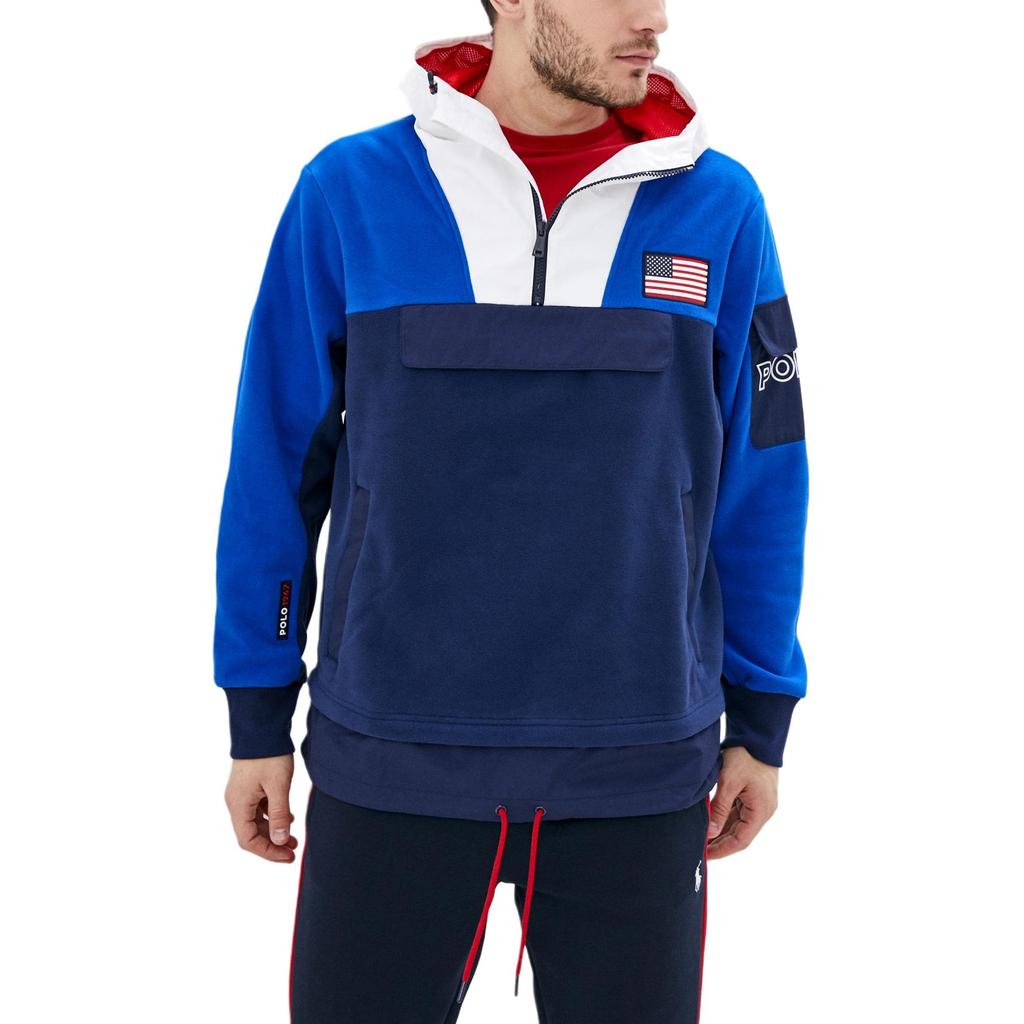 Polo Ralph Lauren ветровка с молнией до середины и капюшоном, с длинным рукавом, мужская толстовка 710780344-001