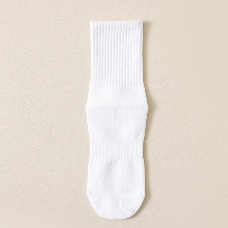 Женские весенне-осенние однотонные профессиональные нескользящие носки средней длины для упражнений, пилатеса, йоги на полу