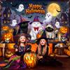 326. Mocsicka Happy Halloween Banner Cute Boo Cats Backdrop 6x3.6ft