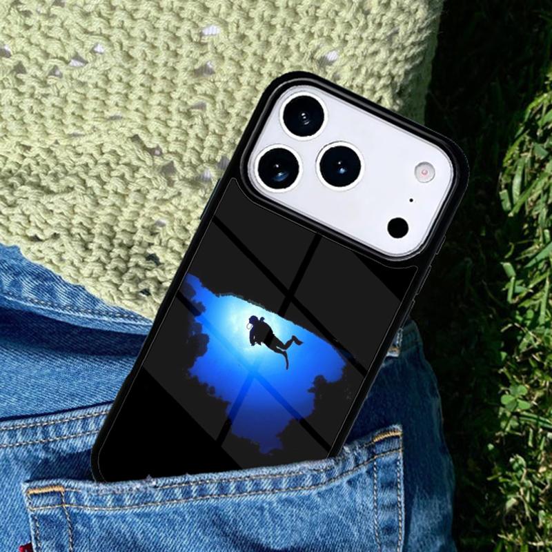 Dive Scuba Diver Shark Diving soft Phone Case Cover for IPhone 11 12 13 14 15 16e 17 Pro Max Coque for IPhone 17 Air