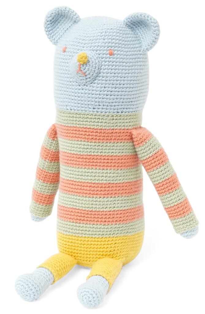 Raw Wool Knitting Kit Amigurumi #4-8 Bear In Striped Clothes