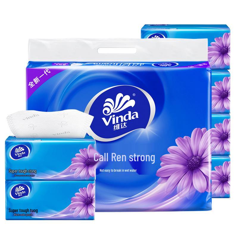 Vinda Ultra Strong 3-слойные носовые платки - 130 штук, 6 упаковок (S Размер) Семейный набор