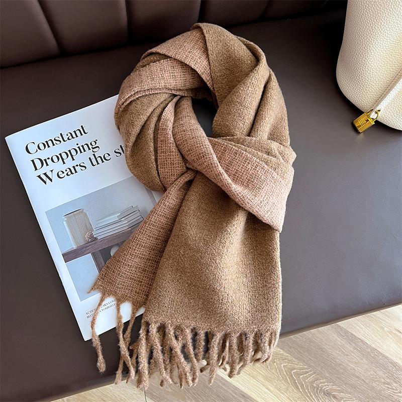 Imitation Cashmere Women Winter Scarf Thicken Double-Sided Long Shawls Neck Warm Tassel Poncho Echarpe Stoles Pashmina Luxury