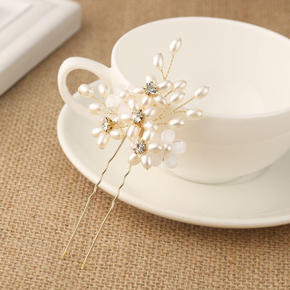 Красивые золотые украшения для выпускного вечера, аксессуары, жемчужная шпилька для волос, свадебные зажимы, шпильки, тиара для подружки невесты