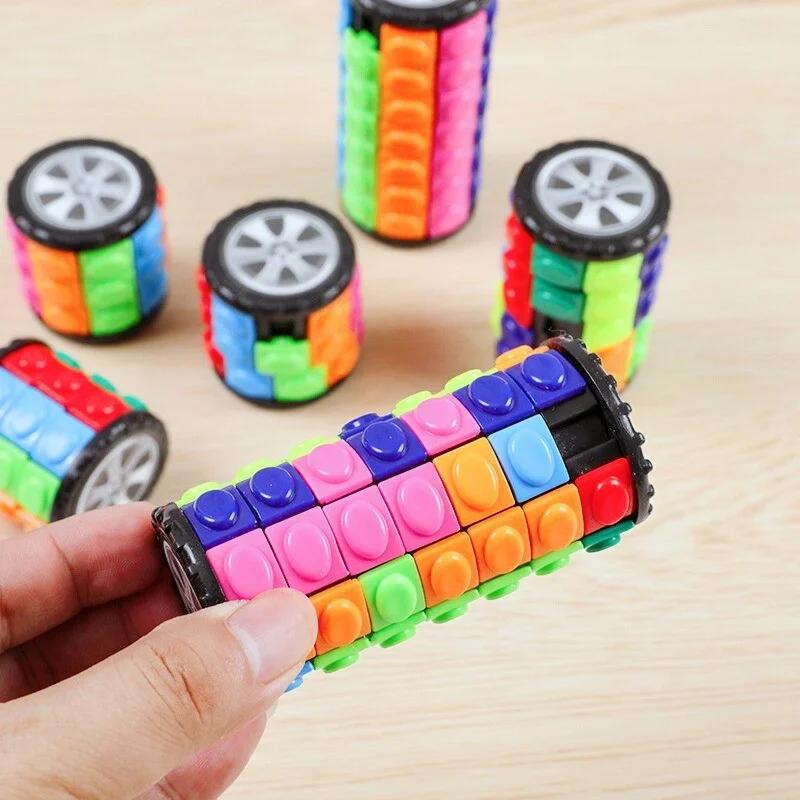 TOBEFU 3D Магический Кубик-Башня из Кукурузы Головоломка Кубик Скоростной Вращающаяся Игра Кубос Цилиндрические Игрушки для Детей Образовательные Подарки