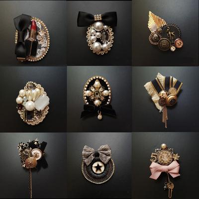 Винтажный значок в стиле барокко, украшенный бахромой, брошь, тканевый плетеный бант, дрель, пальто, свитер, аксессуары