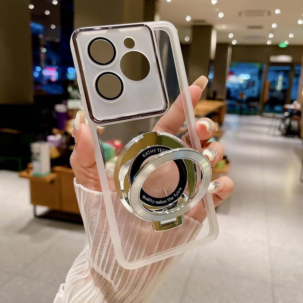 Magnetic Ring Bracket Holder Phone Case for Infinix Note 40 Pro Hot 40 40i 30i 20 Pro 12 11 10 9 Play Zero 30 Transparent Cover