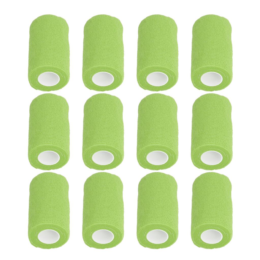 12 шт. Бинт-обмотка Натуральный латекс Эластичная самоклеящаяся обмотка для коров, собак, лошадей 10 см Зеленый