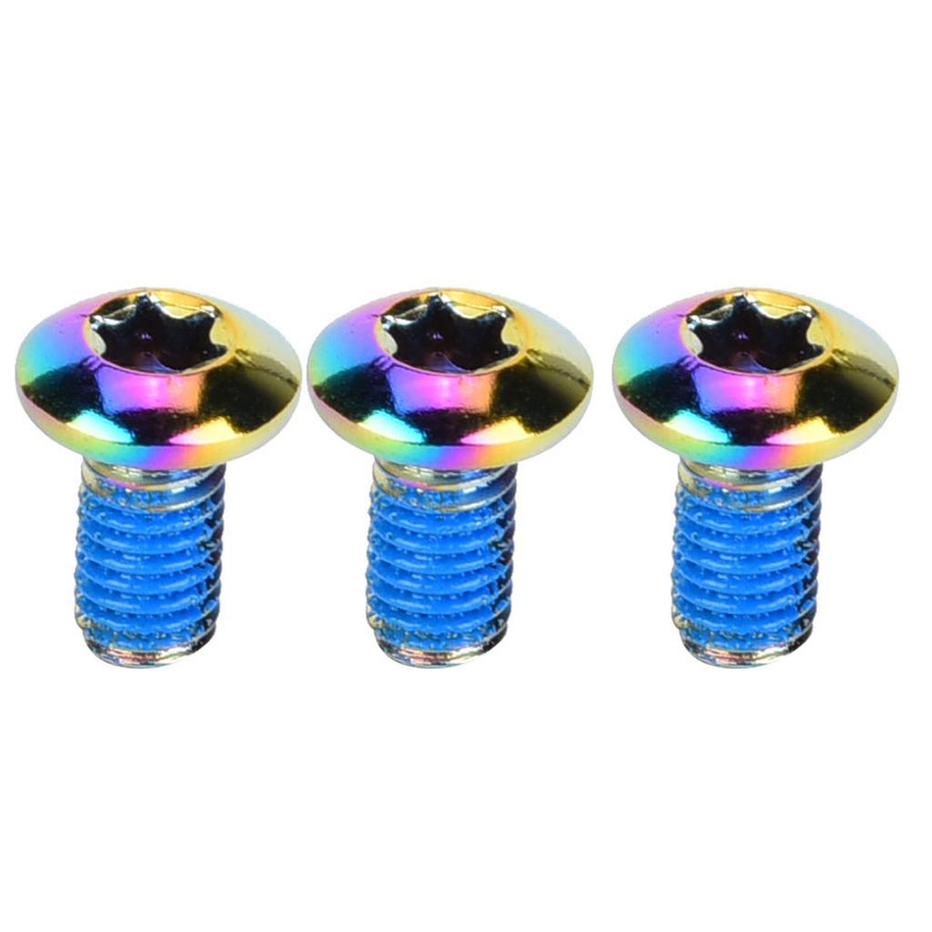 12PCS Heavy Duty Steel Bike Bicycle Disc Brake Rotor T25 Screws Cycling Accessory Colorful
